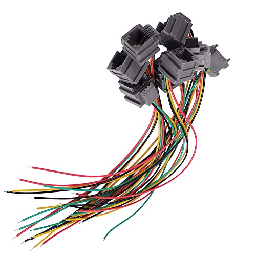 uxcell 8Pcs RJ11 Female Connectors 6P4C PCB Socket for Fax, Modems & Phones - Grey Modular Jacks with Wires