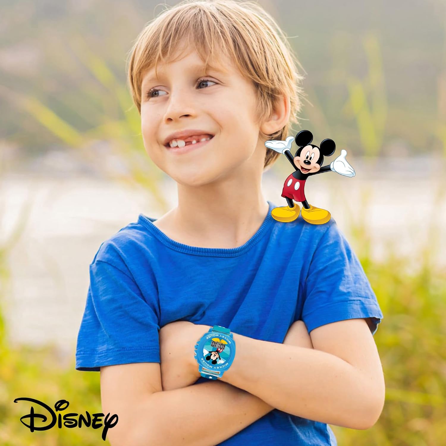 Disney Disney Mickey Mouse Kids Watch with LCD Display Comfortable Silicone Strap Fun Sound Effects Adjustable for Boys and Girls Ages 3 Plus - View 4 of 4