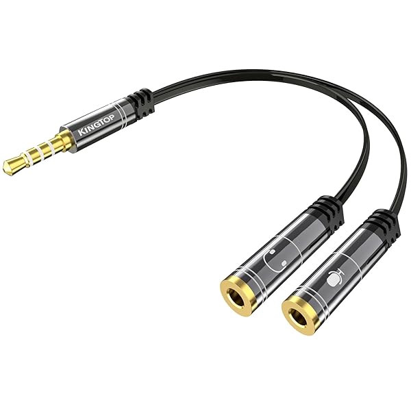 KINGTOP KINGTOP 3.5mm Headset Splitter Cable - Separate Audio & Mic Jacks for Headphones (Not for Dual Audio) - View 9 of 10