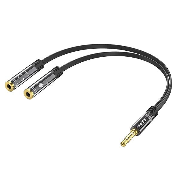 KINGTOP KINGTOP 3.5mm Headset Splitter Cable - Separate Audio & Mic Jacks for Headphones (Not for Dual Audio)