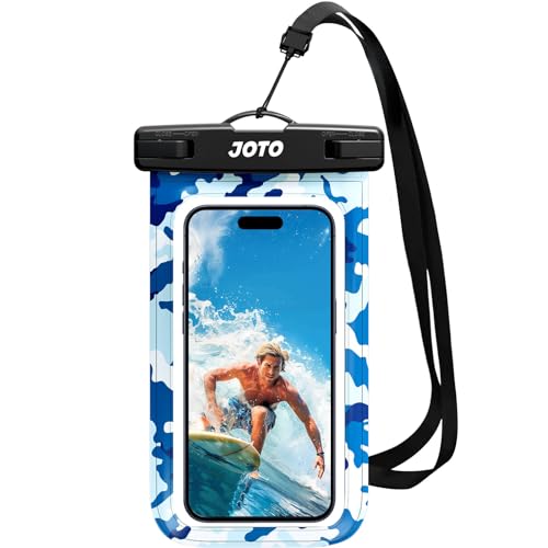 JOTO JOTO Universal Waterproof Phone Pouch Cellphone Dry Bag Case for iPhone 15 14 13 12 11 Pro Max 8 7, Galaxy S23 S22 S21, Pixel up to 7&amp;quot; -CamoBlue