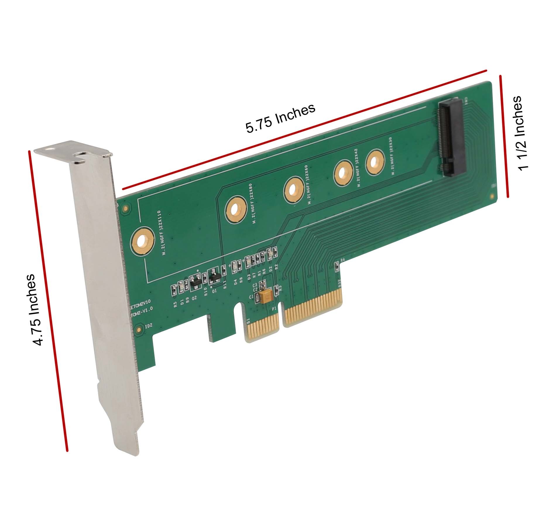 IO Crest M2 NGFF PCIe SSD to PCI Express 30 x4 Host Adapter Card for M Key PCIe NVMe AHCI Type 22110 2280 2260 2242 - View 6 of 8