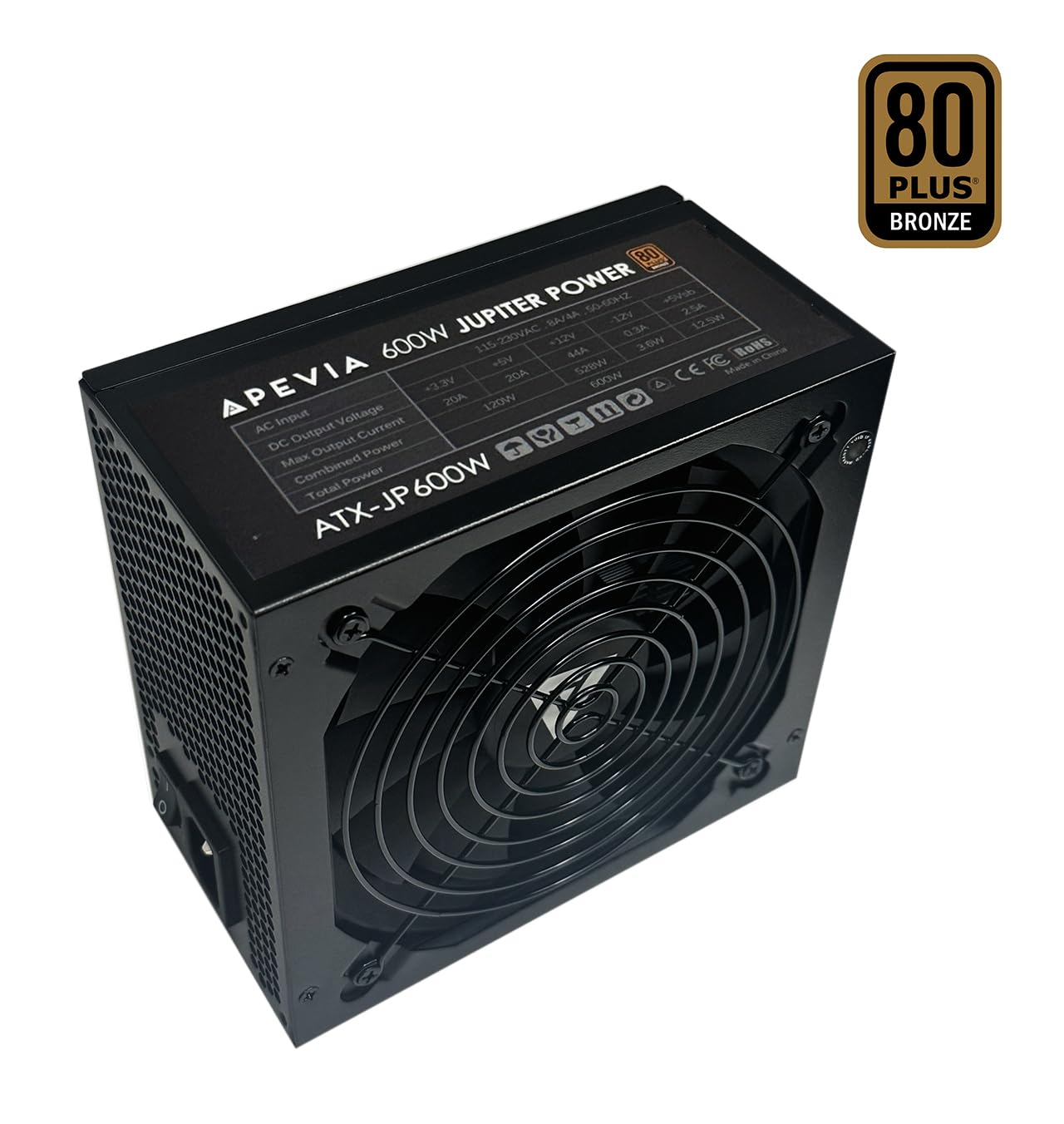 Apevia Apevia ATX-JP600W Jupiter 600W 80 Plus Bronze Gaming Power Supply for Dual Quad Core CPUs SLI Crossfire Haswell 3 Year Warranty - View 5 of 7