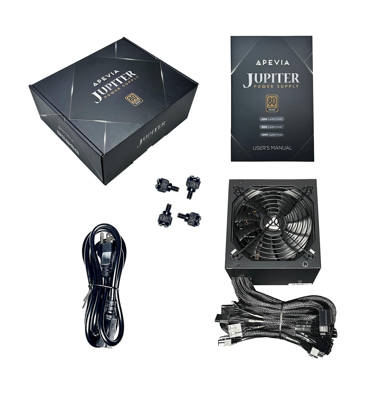 Apevia Apevia ATX-JP600W Jupiter 600W 80 Plus Bronze Gaming Power Supply for Dual Quad Core CPUs SLI Crossfire Haswell 3 Year Warranty - View 7 of 7
