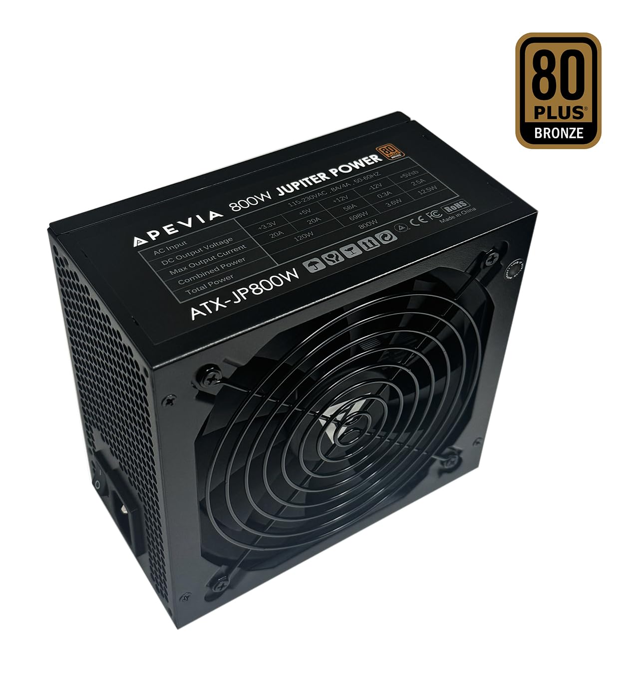 Apevia Apevia ATX-JP800W Jupiter 800W 80 Plus Bronze Gaming Power Supply for Dual Quad Core CPUs SLI Crossfire with 3 Year Warranty - View 5 of 7