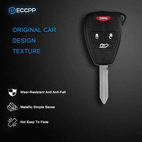 ECCPP Keyless Shell Case for Chrysler Jeep Key Fob Combo 4 Button M3N65981772 Replacement Remote Entry - View 3 of 6
