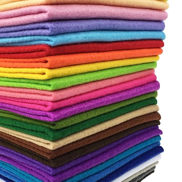 flic-flac Flic-Flac 28pcs Soft Felt Fabric Sheets 12x8 inches - Assorted Colors for DIY Craft & Sewing Projects