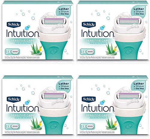 Schick Schick Intuition Pure Nourishment Women's Razor Refills - Coconut Milk & Almond Oil, 3 Count (Pack of 4) for Smooth Skin