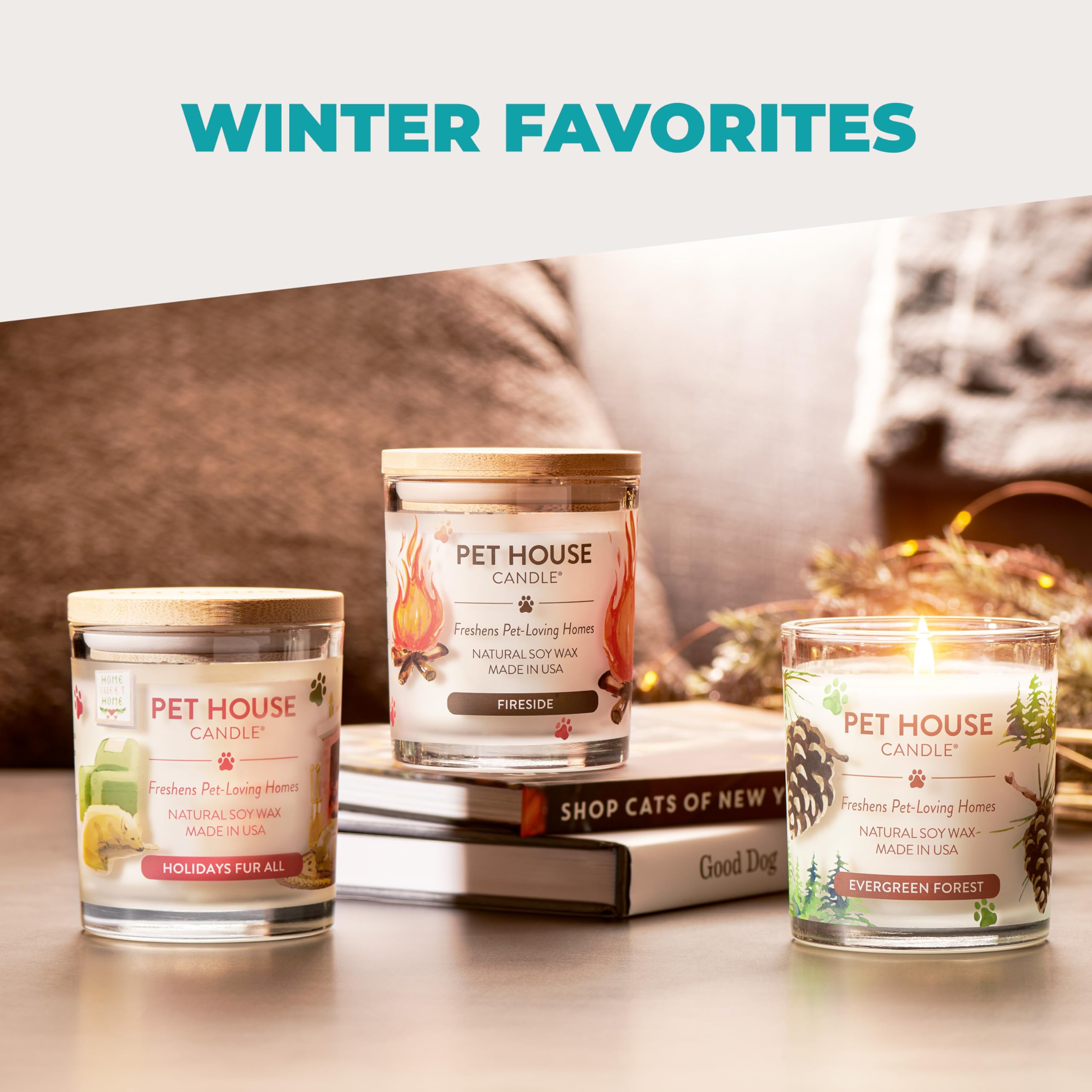 Pet House Candle Mediterranean Sea Natural Soy Wax Long Lasting Pet Odor Eliminating Candle Available in 15 Fragrances - View 7 of 8