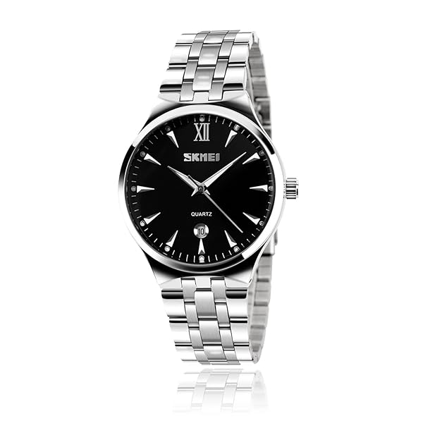 cofuo Mens Analog Quartz Watch Stainless Steel Band Business Classic Waterproof Roman Numeral Wristwatch Black - View 2 of 8