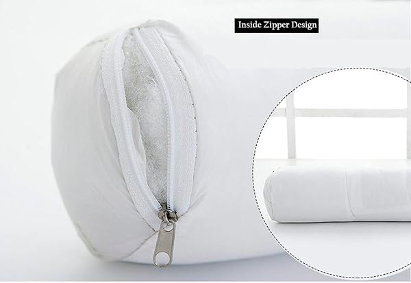 ALIBO Alibo Gray Bolster Neck Roll Support Pillow 18.9x3.9 Washable Pain Relief Cervical Pillow for Back Sleeping Head Rest - View 5 of 7