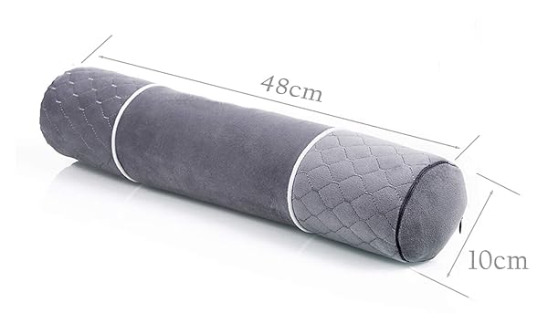 ALIBO Alibo Gray Bolster Neck Roll Support Pillow 18.9x3.9 Washable Pain Relief Cervical Pillow for Back Sleeping Head Rest - View 6 of 7