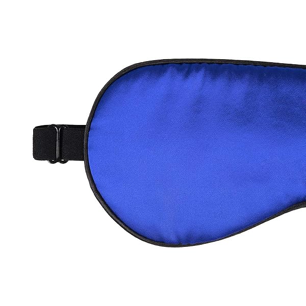 NMM Global NMM Global 100% Mulberry Silk Sleep Mask Blackout Adjustable Strap Satin Eye Cover for Men Women Adults Blue - View 3 of 7