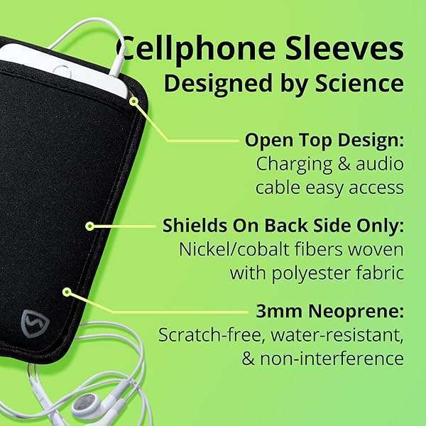 SYB Shield Your Body Anti-Radiation Cell Phone Pouch - EMF Blocking Sleeve for Phones Up to 3.25 Inches Wide - View 6 of 10