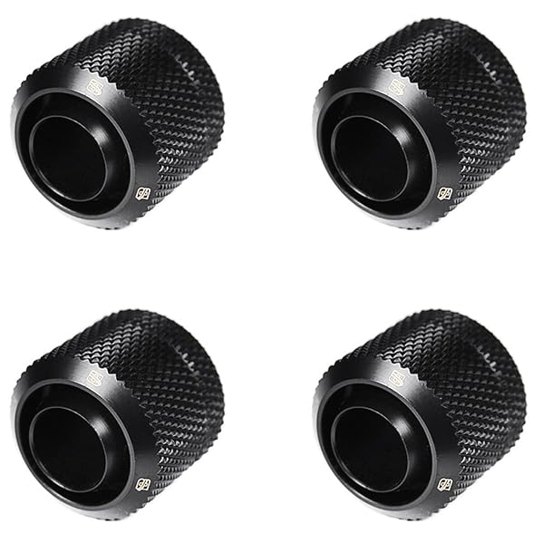 Barrow Barrow G1/4 to 3/8 ID 1/2 OD Compression Fitting for Soft Tubing Black 4 Pack
