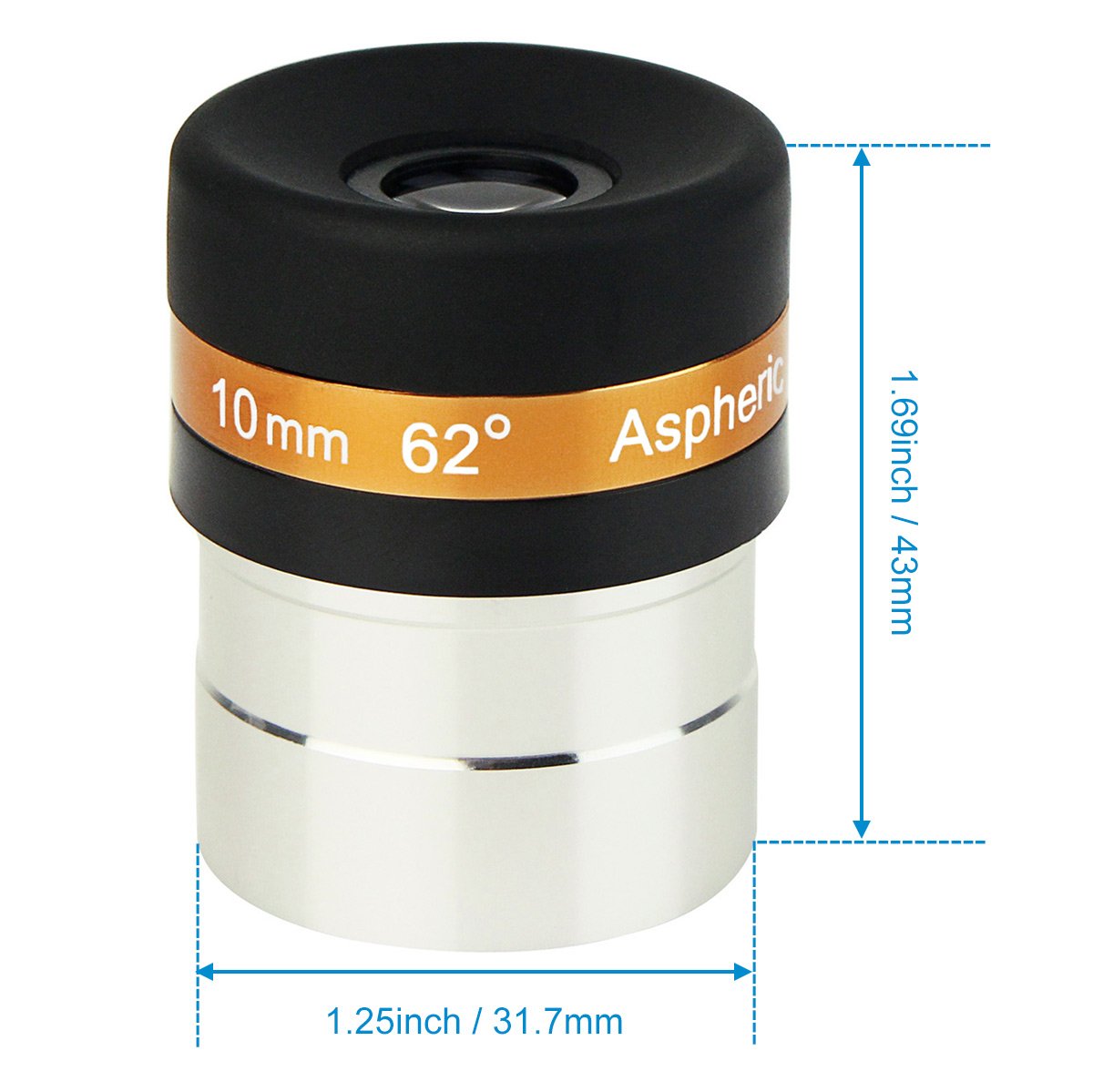 SVBONY SVBONY Telescope Lens 10mm Eyepieces Wide Angle 62 Degree Aspheric Eyepiece Fully Coated Telescope Accessory Suitable for 1.25 inches Astronomic Telescopes - View 2 of 9