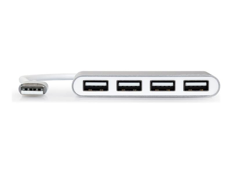 Port Designs 4 Ports 2.0 USB Hub Silver High Speed Data Transfer Compact Design - View 5 of 5
