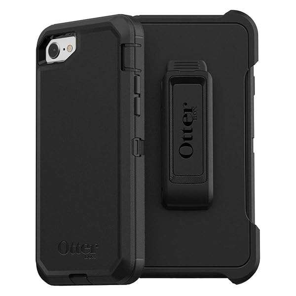 OtterBox OtterBox Defender Series Case for iPhone SE 3rd/2nd Gen, 8 & 7 - Rugged Black with Holster Clip & Port Protection