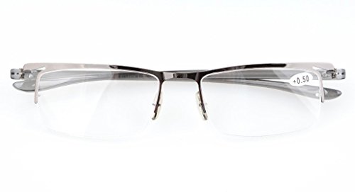 Eyekepper Eyekepper Half-rim Reading Glasses for Men Metal Frame Gunmetal +3.00 3 Pairs - View 2 of 8
