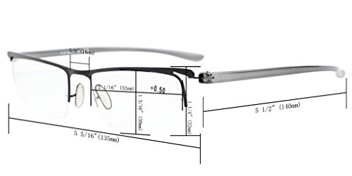 Eyekepper Eyekepper Half-rim Reading Glasses for Men Metal Frame Gunmetal +3.00 3 Pairs - View 7 of 8