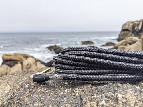 Pig Hog Pig Hog PC-H20BKR 20 ft Black Woven Instrument Cable with Right Angle Connectors for Superior Sound Quality - View 3 of 4