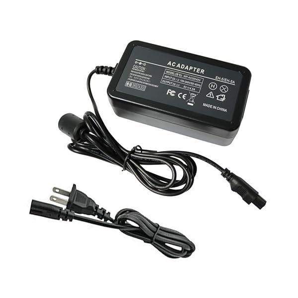 Snnisttek Camera AC Power Adapter for Nikon D90, D80, D70, D100, D300 - Replacement for EH-5, EH-5A, EH-5B, US Plug - View 2 of 4