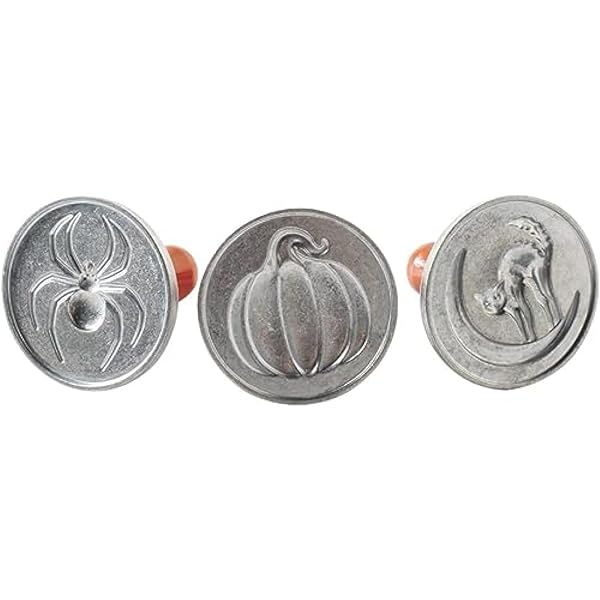 Nordic Ware Nordic Ware 1260 Spooky Cast Cookie Stamps - 3-Inch Silver Rounds for Halloween Baking