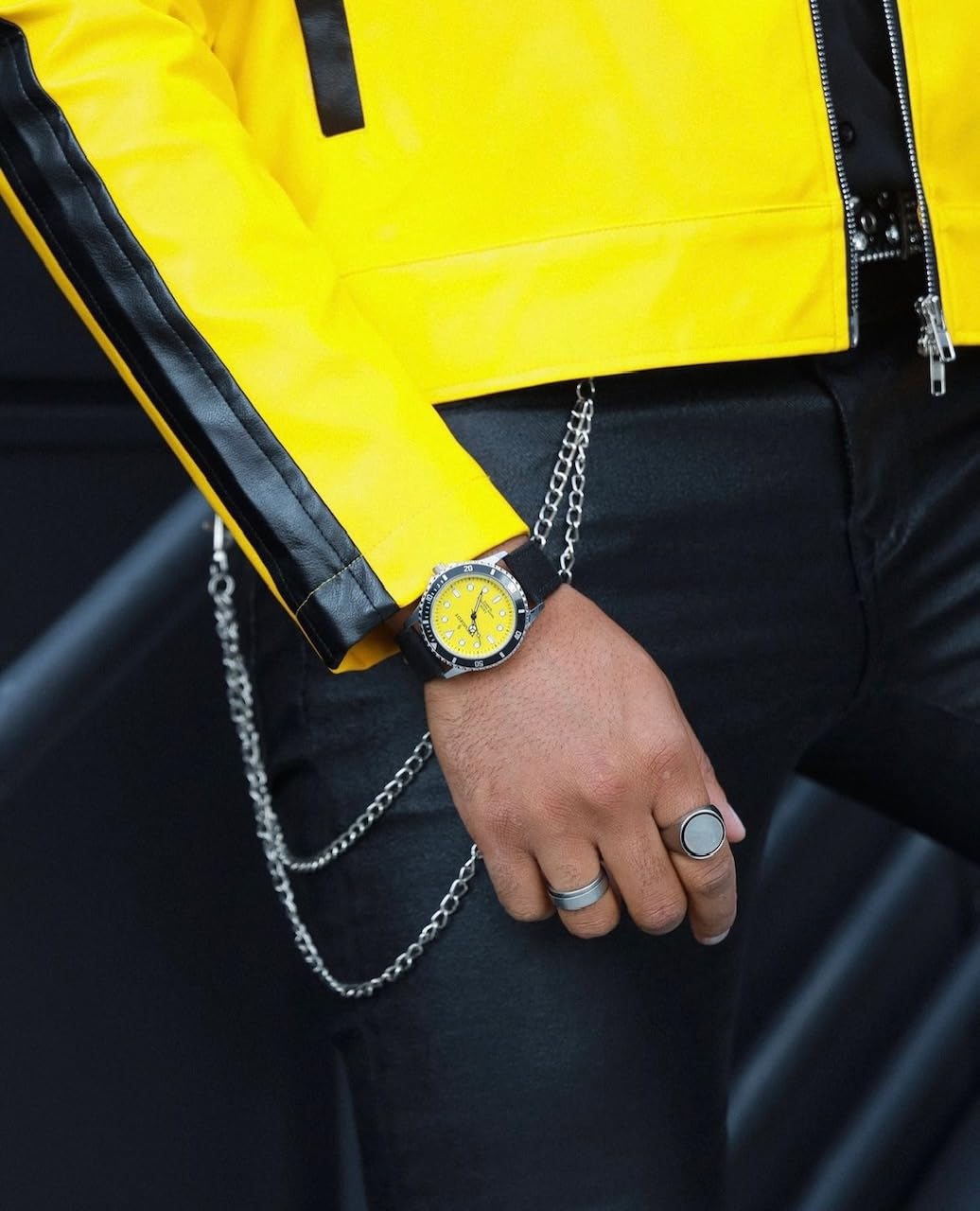 Peugeot Peugeot Men's Sport Bezel Watch Yellow Canvas Wrist Band Stylish Durable Timepiece - View 7 of 9