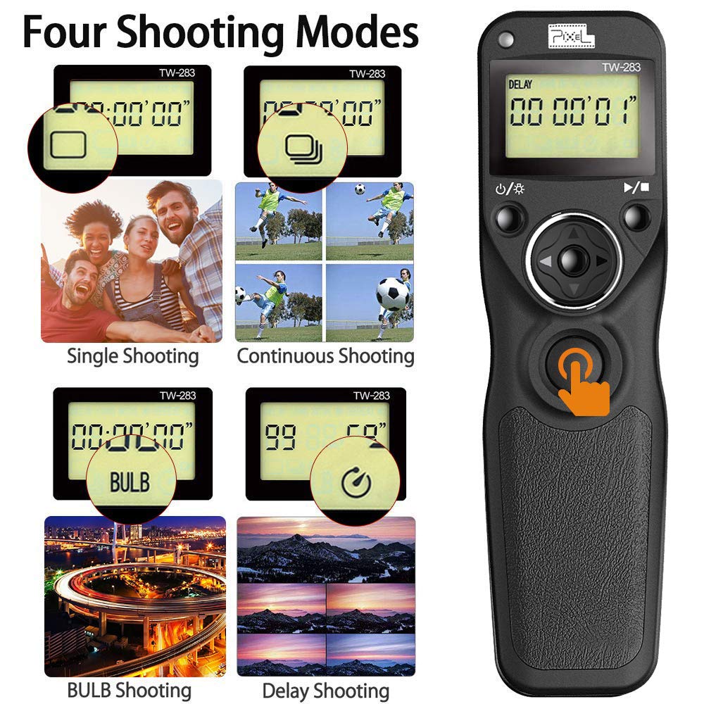 PIXEL PIXEL TW-283N3 Wireless Shutter Remote Release for Canon 5D Mark III IV 6D 7D Mark II 50D 40D 30D D60 D30 1DX MARKII - View 2 of 5