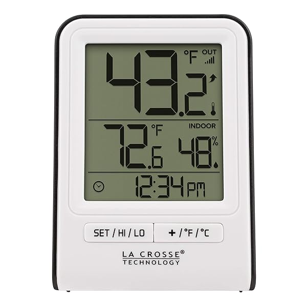 La Crosse Technology La Crosse Technology Wireless Indoor Outdoor Temperature Monitor with Humidity Records and 330 Foot Transmission Range