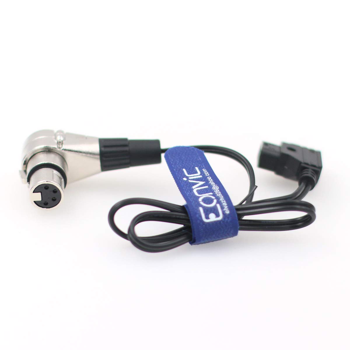 Eonvic D-Tap Male to 4 Pin XLR Female Right Angle Adapter Power Cable for DSLR Camcorder Straight Cable