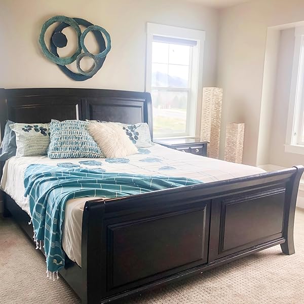 Bersuse Bersuse Anatolia XL Beach Blanket Turkish Towel 100 Cotton Quick Dry Lightweight 61x82 Inches Aqua - View 7 of 9