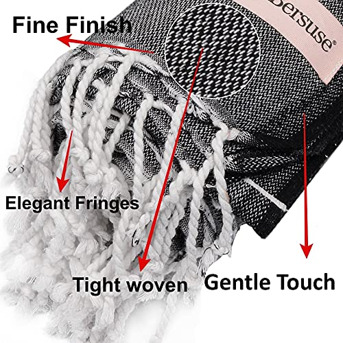 Bersuse Bersuse Anatolia XL Beach Blanket Turkish Towel 100 Cotton Quick Dry Lightweight 61x82 Inches Aqua - View 8 of 9