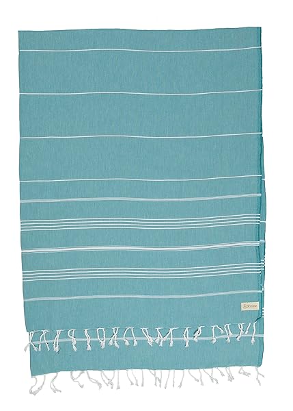 Bersuse Bersuse Anatolia XL Beach Blanket Turkish Towel 100 Cotton Quick Dry Lightweight 61x82 Inches Aqua