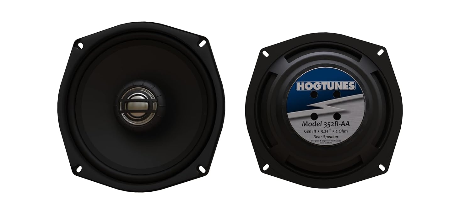 Hogtunes 352R-AA 5.25 Inch Rear Speakers 2 Pack for 1998 to 2013 Harley Davidson Motorcycles