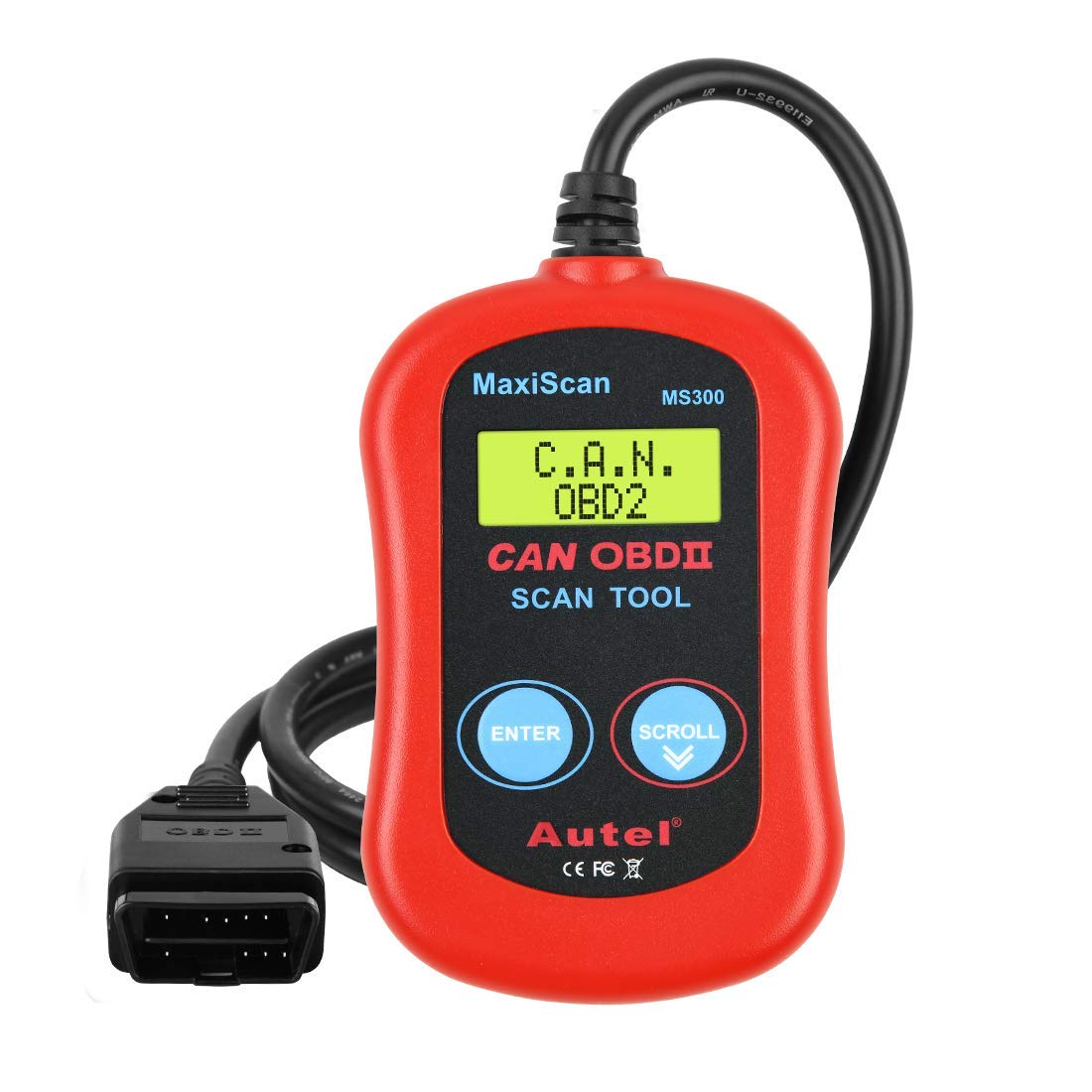Autel MaxiScan MS300 OBD2 Scanner Engine Fault Code Reader for All OBD II Cars Since 1996 Red