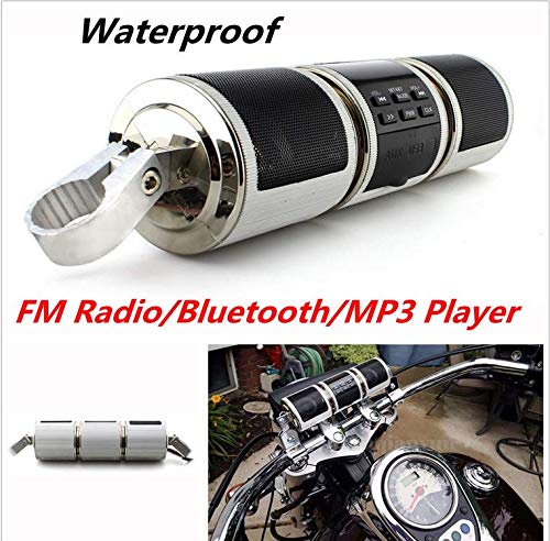 Amruta2015 Motorcycle Bluetooth Audio Sound System Waterproof MP3 FM Radio Stereo Speakers Silvery - View 2 of 7