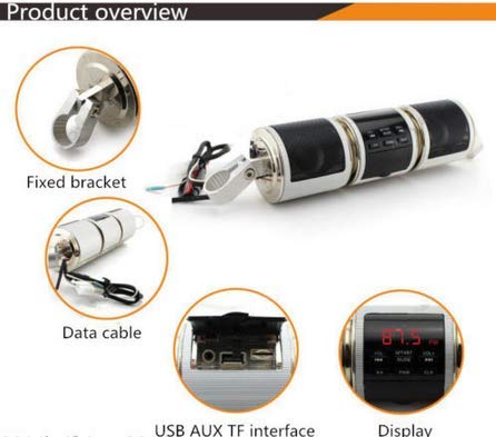 Amruta2015 Motorcycle Bluetooth Audio Sound System Waterproof MP3 FM Radio Stereo Speakers Silvery - View 4 of 7