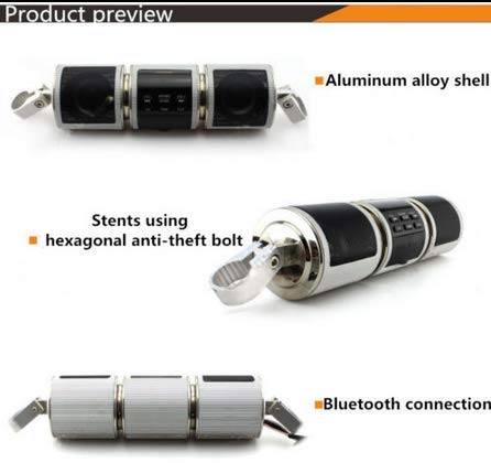 Amruta2015 Motorcycle Bluetooth Audio Sound System Waterproof MP3 FM Radio Stereo Speakers Silvery - View 5 of 7