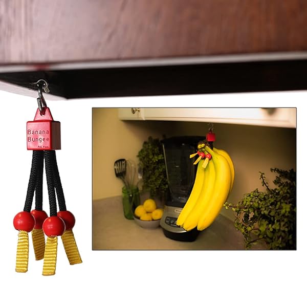 Banana Bungee Banana Bungee Red Banana Hook Holder Made in USA Ideal for Multiple Bunches or Single Banana Hanger - View 2 of 8