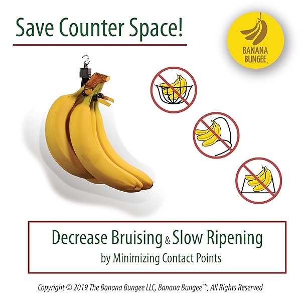 Banana Bungee Banana Bungee Red Banana Hook Holder Made in USA Ideal for Multiple Bunches or Single Banana Hanger - View 4 of 8