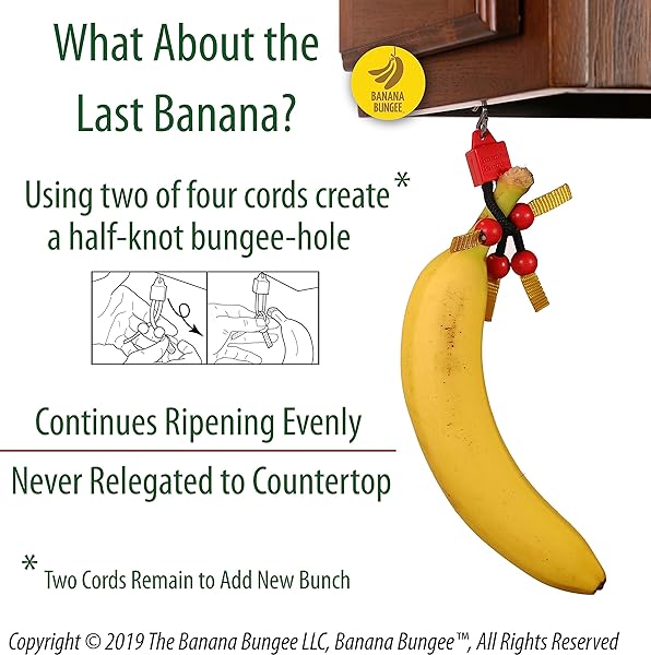 Banana Bungee Banana Bungee Red Banana Hook Holder Made in USA Ideal for Multiple Bunches or Single Banana Hanger - View 7 of 8