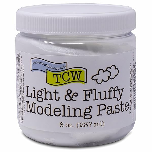The Crafter's Workshop Modeling Paste Medium by The Crafters Workshop: Add Texture & Depth to Canvas, Paper, Wood - 8oz Light & Fluffy