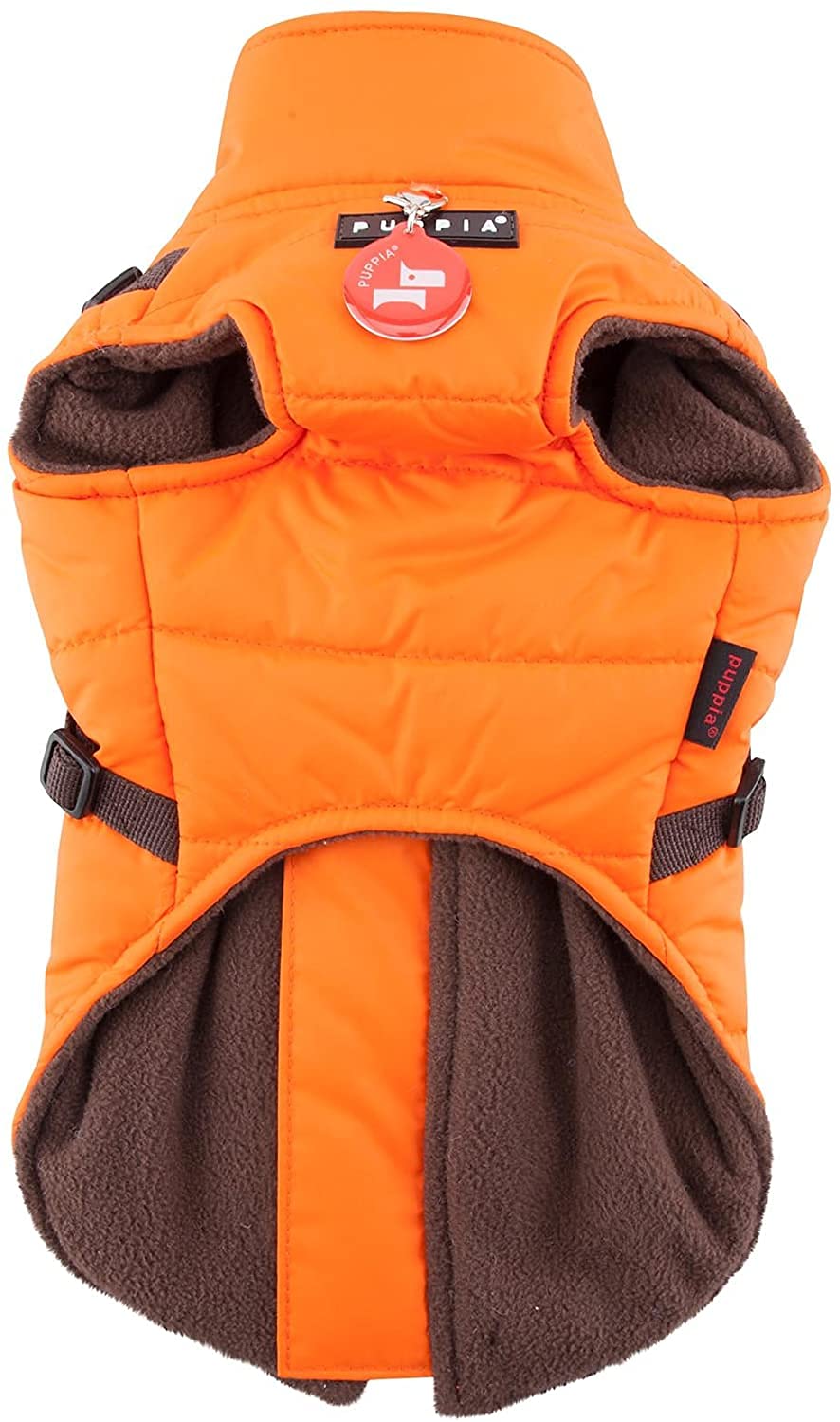 Puppia Puppia Mountaineer Winter Dog Coat with Harness Waterproof Warm Fleece for Small Medium Dogs Orange Large - View 2 of 7