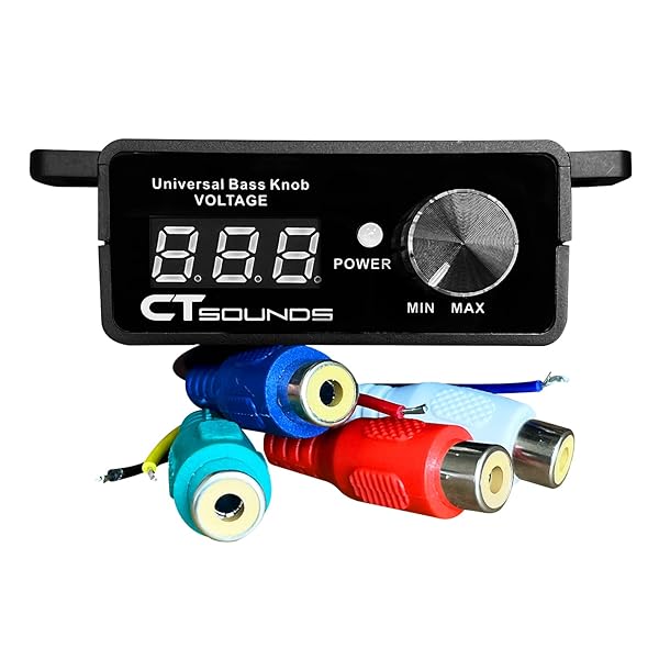 CT Sounds CT Sounds Universal Bass Knob with Digital Voltmeter Blue LED Display Remote Gain Control Durable Pushable ON Off for Amp