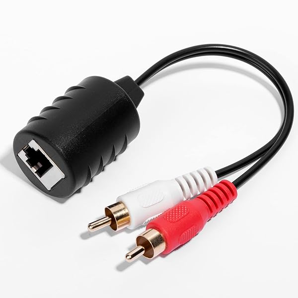 Relper-Lineso Relper Lineso 2 Pack Gold Plated Stereo RCA to RCA Audio Signal Over Cat5 6 Cable - View 3 of 6