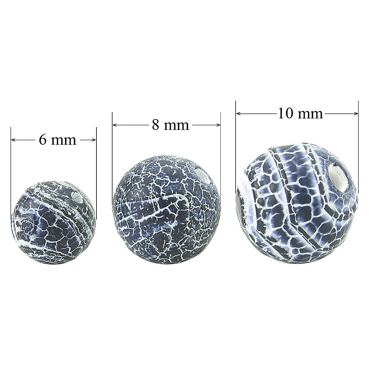 BEADNOVA BEADNOVA 10mm Black Frosted Agate Beads - Unpolished Matte Gemstone Strand for Jewelry Making - View 4 of 7