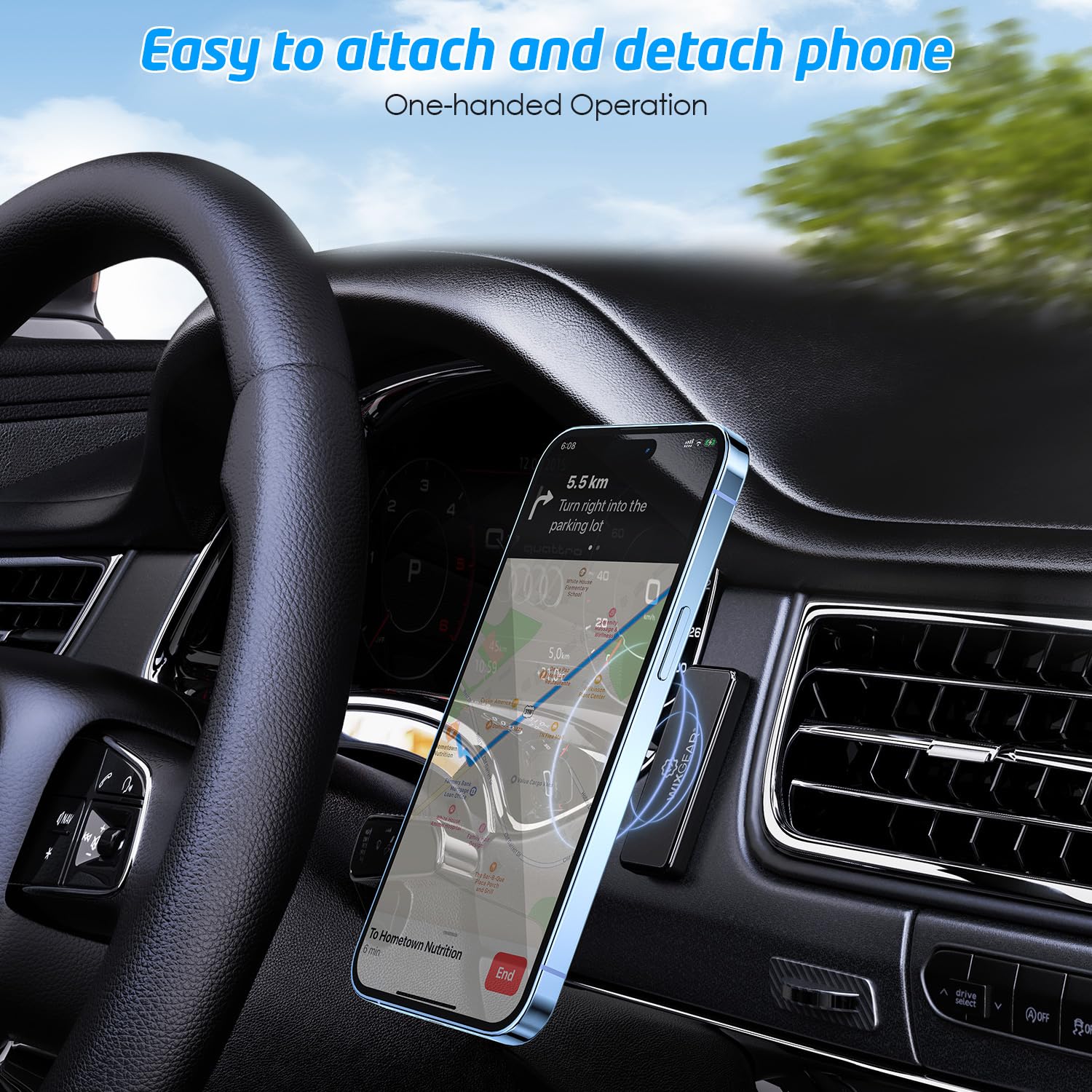 WizGear Universal Magnetic Phone Car Mount Extra Strong Dashboard Holder for Cell Phones and Mini Tablets - View 7 of 9