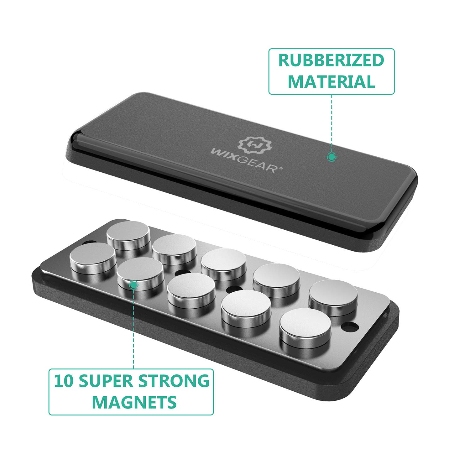 WizGear Universal Magnetic Phone Car Mount Extra Strong Dashboard Holder for Cell Phones and Mini Tablets - View 9 of 9