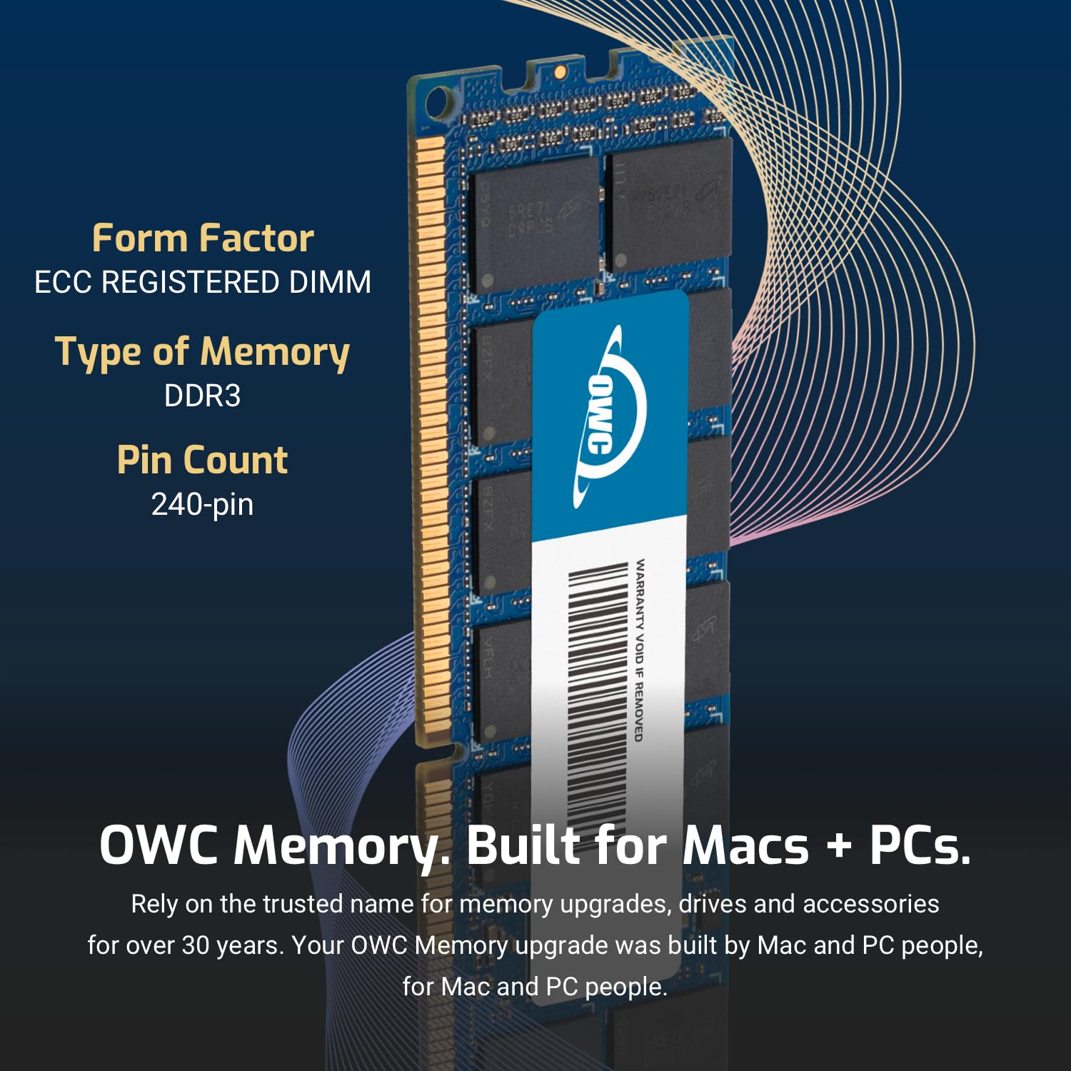 OWC 64GB DDR3 Memory Upgrade Kit for 2013 Mac Pro 1333MHz PC3-10600 ECC-R SDRAM 2 x 32GB Modules - View 3 of 7